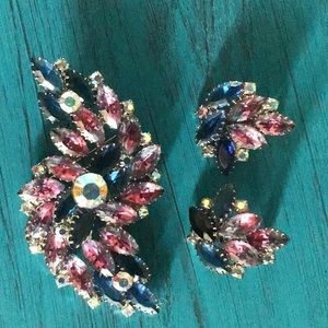 Vintage broach and earrings